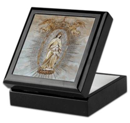 Mary Help of Christians Blk Keepsake:Rosary box