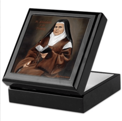 St. Elizabeth of the Trinity Keepsake Rosary box black lacquer